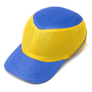 Каска-бейсболка ударопрочная со светоотражающей лентой (цвет сине-жёлтый), фото 1, цена