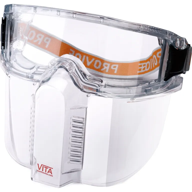 Окуляри-Маска захисні Vision прозорі (лінза: не запотіває ПК полікарбонат, антицарапина, оправа: медичний силікон) VITA