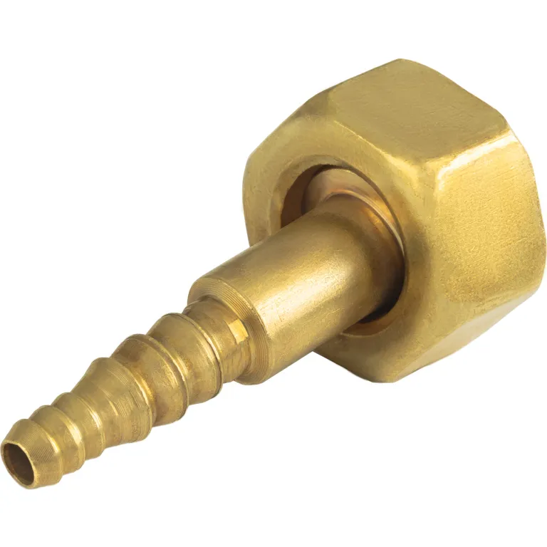 Гайка Сп-21,8 пропан левая резьба плюс штуцер 9/6 мм с резиновой прокладкой