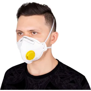 Респіратор FFP-2D Ніон-2К з клапаном видиху жовтий (для захисту органів дихання від пилу і аерозолів) ДСТУ EN149:2003