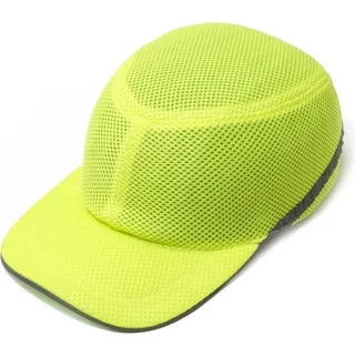 Каска-бейсболка ударостійка зі світловідбиваючою стрічкою (колір ультра салатовий)