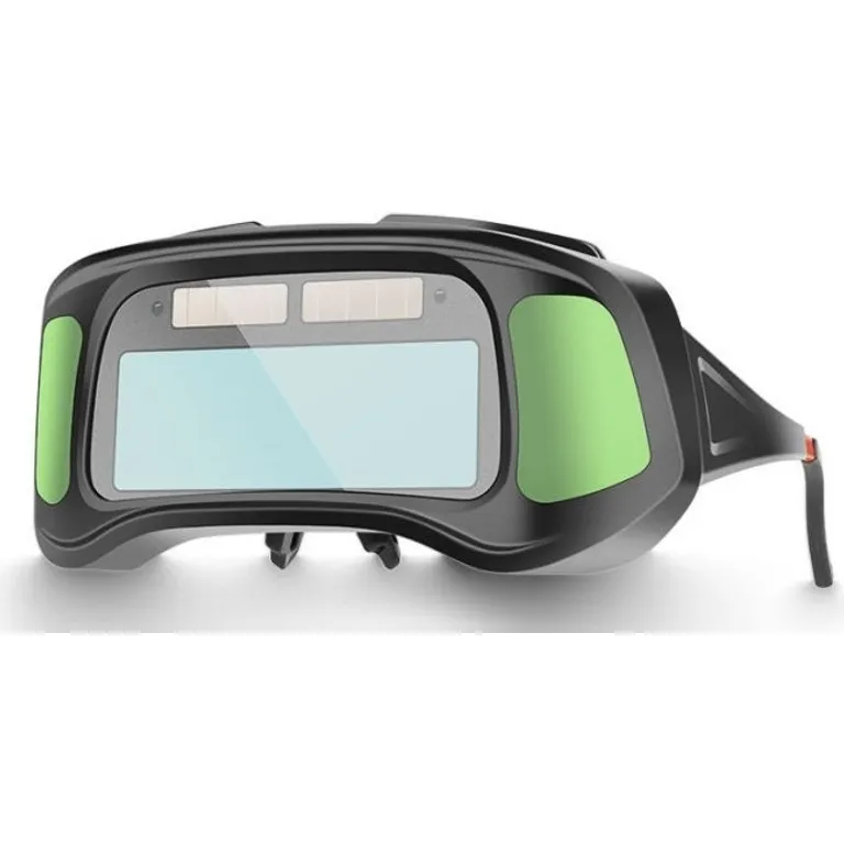 Очки сварочные с автозатемнением с панорамным обзором (крепление дужки, и резинка) черная коробка