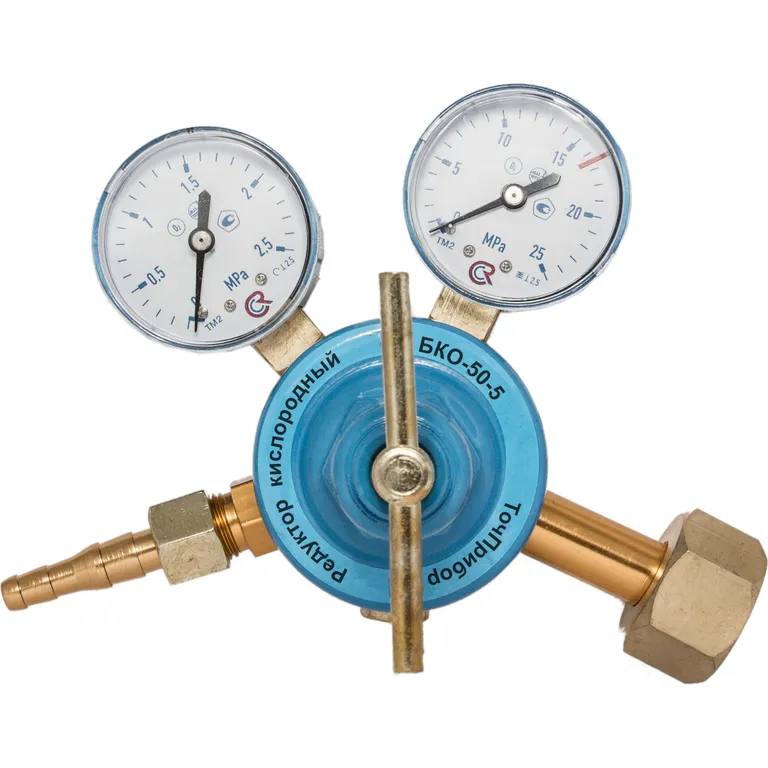 Редуктор з манометром кисневий БКО-50-5 (25 МПа) (корпус алюміній, великий) Точ.Прибор Антоніо Маск GU-1013