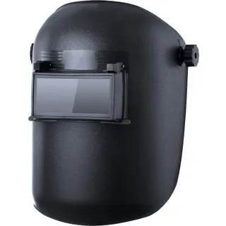 Маска зварювальника Престиж з відкидним світлофільтром з наголовником як в масці Хамелеон (2 скла затемнене (С-3,4,5,6) та прозоре: матеріал мінеральне загартоване скло розмір 50х102х2,8 мм, маска: ПП, наголовник: ПЕ) VITA