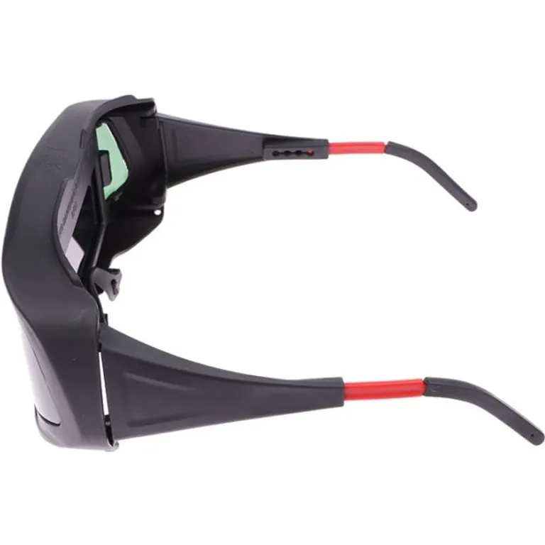 Очки сварочные с автозатемнением с панорамным обзором (крепление дужки, и резинка) черная коробка