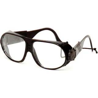 Окуляри захисні ОС-2 прозорі з резинкою на дужках (лінза: мінеральне загартоване скло, оправа: ПП чорний) Ізюм