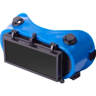 Окуляри зварювальні, лінза відкидна прямокутна Г-2 (6 DIN) з непрямою вентиляцією 4 клапани (2 лінзи: мінеральне загартоване скло 108х50 мм, оправа: АБС + ПВХ м'яка еластична, не замерзає на морозі синя) VITA