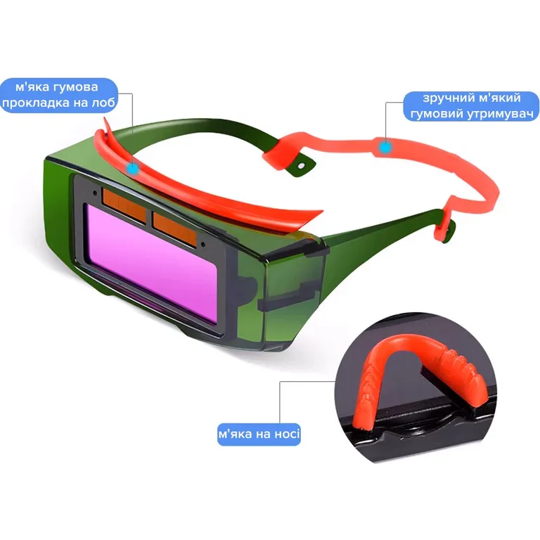 Окуляри зварювальні з автозатемненням панорамні з боковим оглядом, на дужках VITA