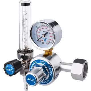 Редуктор з 1 манометром і ротаметром AR+CO2 корпус хром VITA