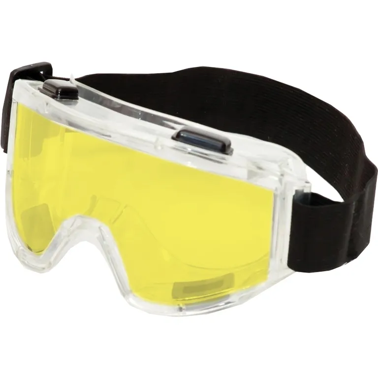 Окуляри захисні Vision жовті Контраст+ з непрямою вентиляцією 4 клапани (лінза: ПС, оправа: ПВХ, резинка: ширина 40 мм) VITA