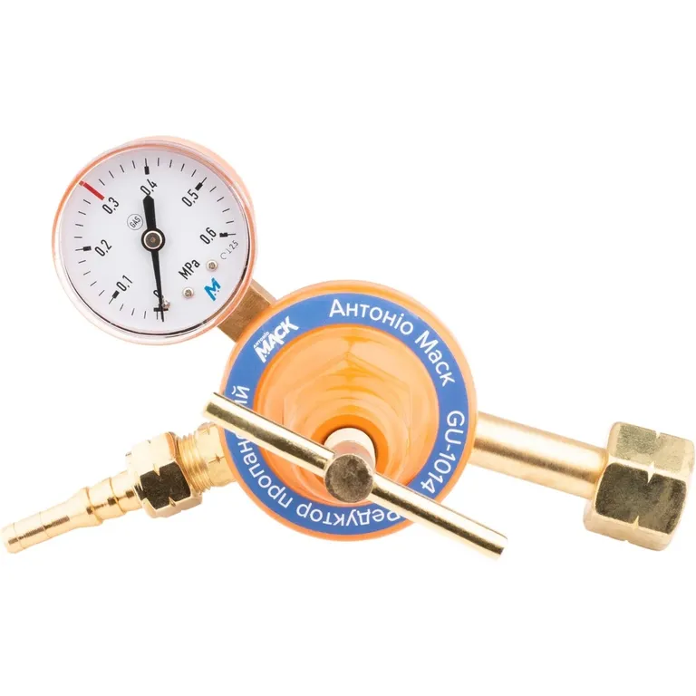 Редуктор з манометром пропановий БПО-5-5 (0,6 МПа) (корпус латунь, великий) Антоніо Маск GU-1014