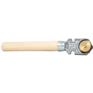 Стеклорез деревянный в индивидуальной упаковке на 3 ролика (латунный барабан)