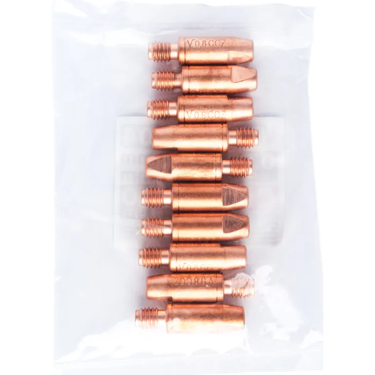 Усиленный наконечник сварочный 0,8 мм Cu-Cr-Zr M6 D8мм/L28мм для горелки MIG/MAG сварочного полуавтомата VITA