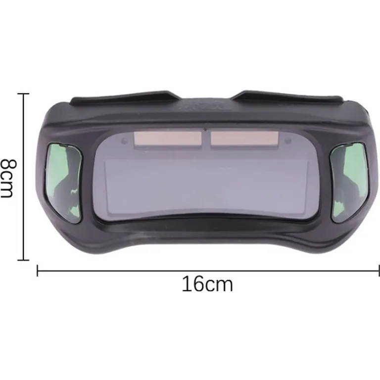 Очки сварочные с автозатемнением с панорамным обзором (крепление дужки, и резинка) черная коробка