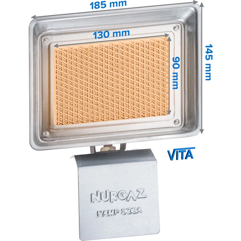 Газовий керамічний пальник інфрачервоний NURGAZ Piknik Soba NG-309 1,5 кВт 110 г/год Туреччина з адаптером для євробалону та ключем у комплекті