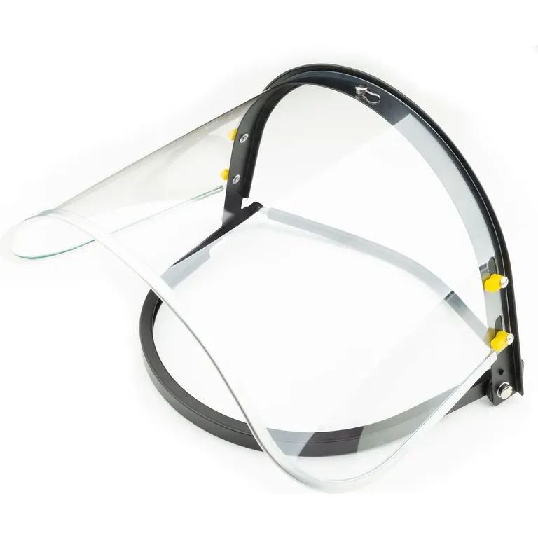 Щиток захисний з кріпленням для каски (екран: матеріал ПК полікарбонат, висота 17,5 см, товщина 1,0 мм, скоба алюмінієва) Антоніо Маск ZW-5210 (каска не йде в комплекті)