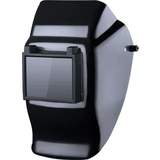 Маска зварювальника ВІДКИДНА ЄВРО-скло з відкидним світлофільтром (2 скла затемнене (С-3,4,5,6) та прозоре: матеріал мінеральне загартоване скло, розмір 90х110х2,8 мм, маска: ПП, наголовник: ПЕ) VITA