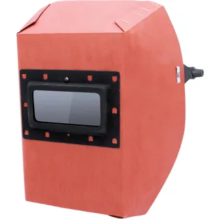 Маска зварювальника фібро-картон 1.0 мм червоний (світлофільтр: С-3,4,5,6 мінеральне загартоване скло розмір 50х102х2,8 мм, наголовник: ПЕ) VITA