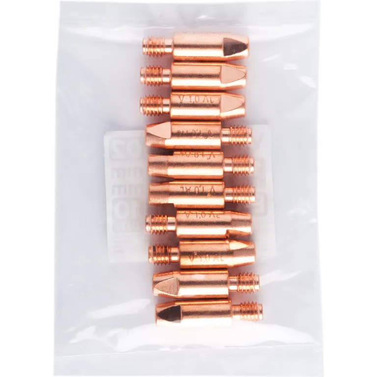 Посилений наконечник зварювальний 1,0 мм E-Cu-Aluminium M6 D8мм/L28мм мідь Т2 (М1) для пальника MIG/MAG зварювального напівавтомата