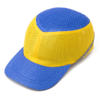 Каска-бейсболка ударопрочная со светоотражающей лентой (цвет сине-жёлтый), фото