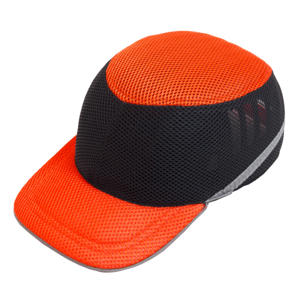 Каска-бейсболка ударопрочная со светоотражающей лентой (цвет оранжево-чёрная), фото 1, цена