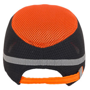 Каска-бейсболка ударопрочная со светоотражающей лентой (цвет оранжево-чёрная), фото 3, цена